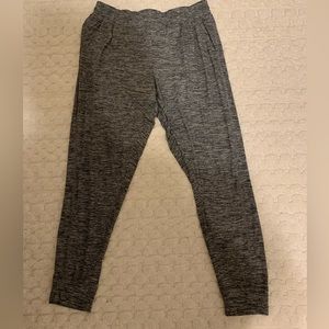 Jockey joggers size L, 87% polyester 13% spandex, legitimately buttery soft.